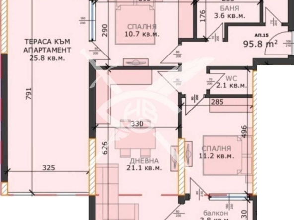 Тристаен апартамент в Варна, м-т Пчелина - 107 кв.м за 982 €/кв.м - Снимка #1