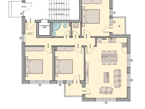 Четиристаен апартамент в Казанлък - 121 кв.м за 1286 €/кв.м - Снимка #1