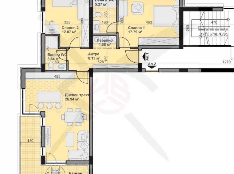 Тристаен апартамент в Варна, Владислав Варненчик - 120 кв.м за 1250 €/кв.м - Снимка #1
