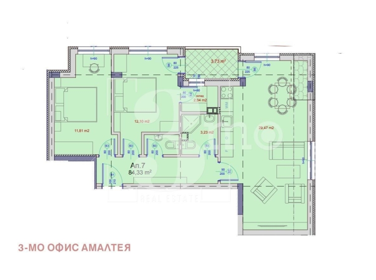 Тристаен апартамент в София, Люлин 9 - 102 кв.м за 1449 €/кв.м - Снимка #1