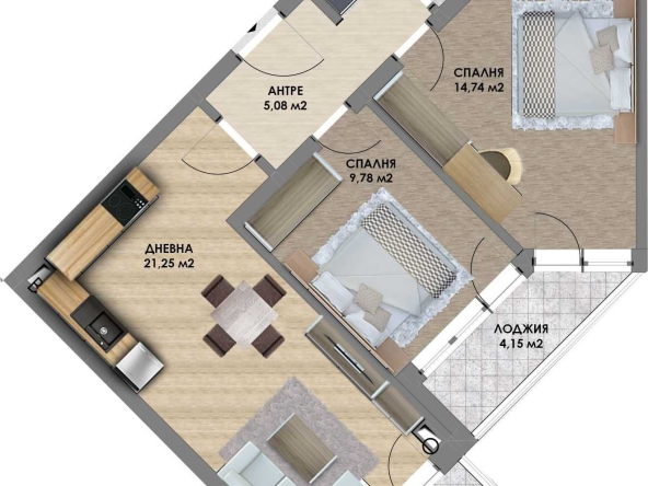 Тристаен апартамент в Пловдив, Христо Смирненски - 91 кв.м за 976 €/кв.м - Снимка #1