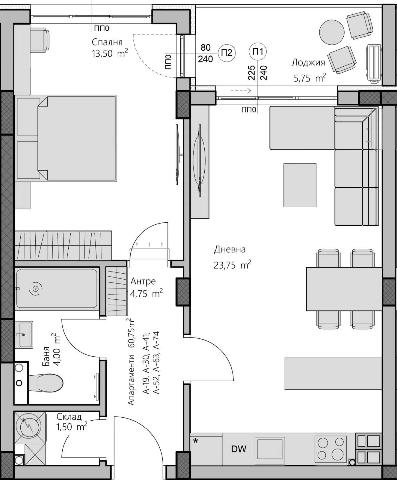 Двустаен апартамент в Пловдив, Христо Смирненски - 72 кв.м за 1468 €/кв.м - Снимка #1