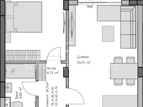 Двустаен апартамент в Пловдив, Христо Смирненски - 71 кв.м за 1489 €/кв.м - Снимка #1