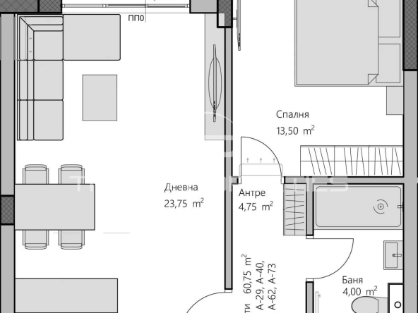 Двустаен апартамент в Пловдив, Христо Смирненски - 71 кв.м за 1489 €/кв.м - Снимка #1