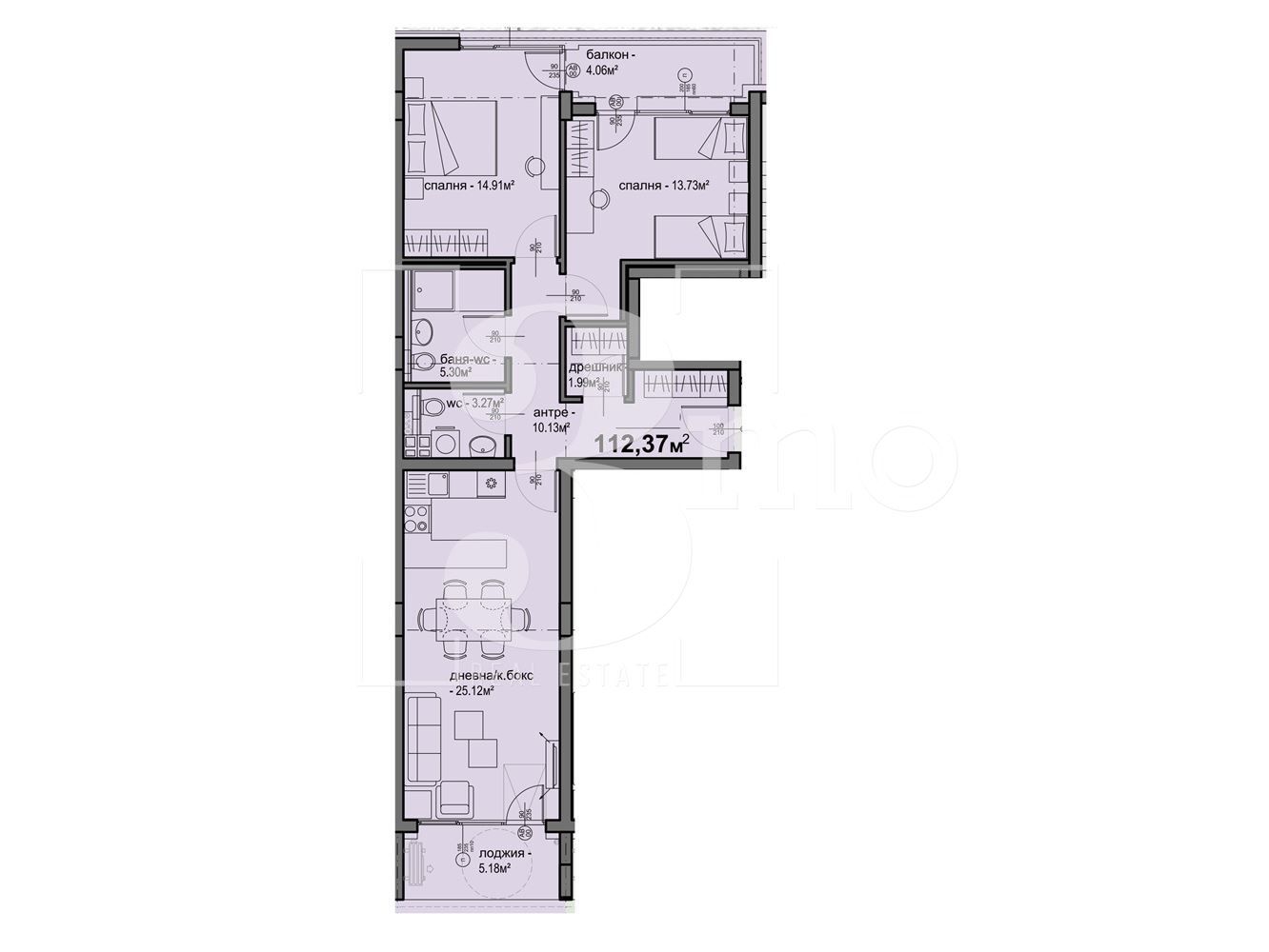Тристаен апартамент в София, Люлин 5 - 112 кв.м за 1359 €/кв.м - Снимка #1
