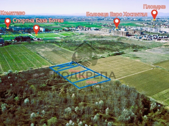 Парцел в Пловдив, Коматево - 860 кв.м за 93 €/кв.м - Снимка #1