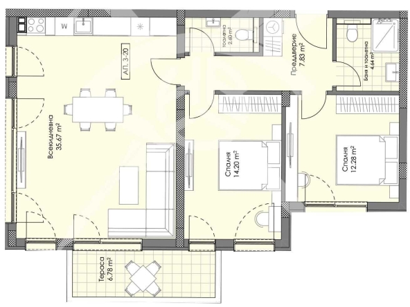 Тристаен апартамент в Пловдив, Остромила - 115 кв.м за 1130 €/кв.м - Снимка #1