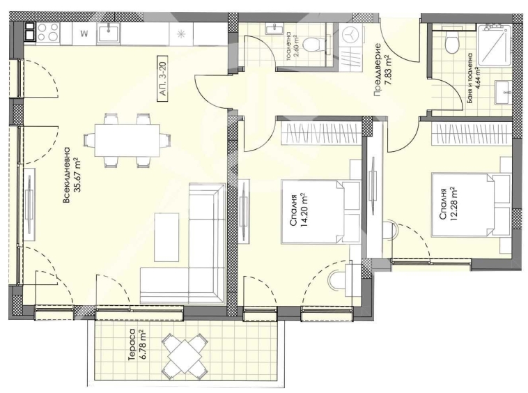 Тристаен апартамент в Пловдив, Остромила - 115 кв.м за 1130 €/кв.м - Снимка #1