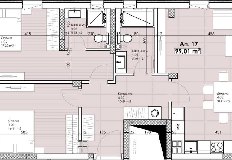 Тристаен апартамент в Пловдив, Остромила - 111 кв.м за 1103 €/кв.м - Снимка #1