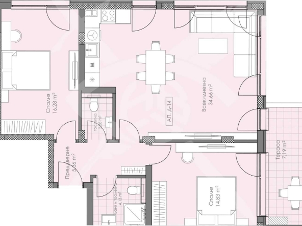 Тристаен апартамент в Пловдив, Остромила - 115 кв.м за 1124 €/кв.м - Снимка #1