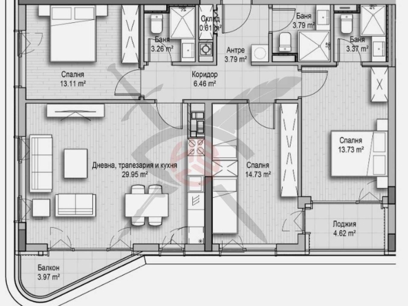 Четиристаен апартамент в София, Хладилника - 147 кв.м за 2545 €/кв.м - Снимка #1