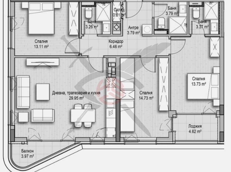 Четиристаен апартамент в София, Хладилника - 147 кв.м за 2545 €/кв.м - Снимка #1