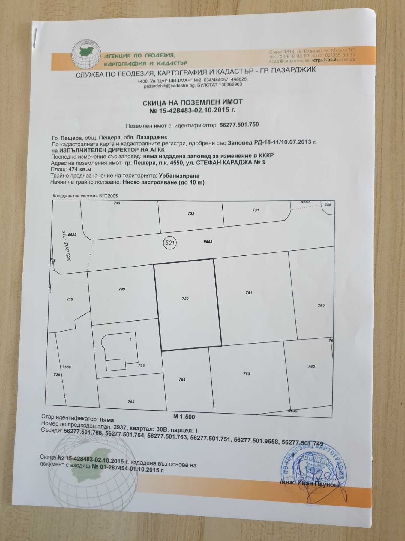Парцел в Пещера - 474 кв.м за 46 €/кв.м - Снимка #1