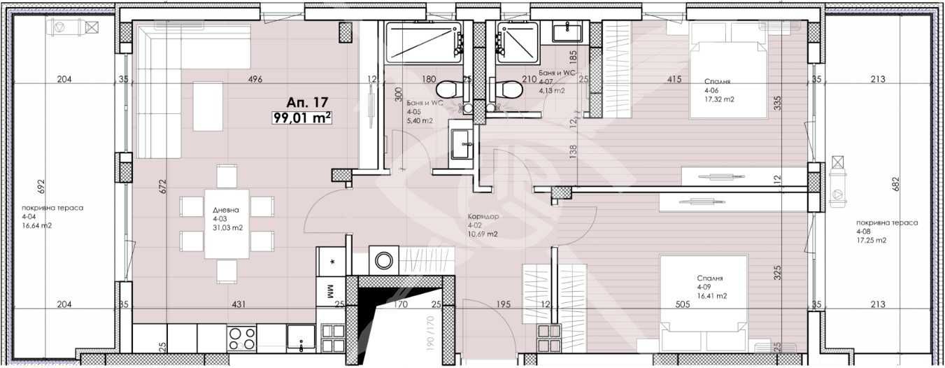 Тристаен апартамент в Пловдив, Остромила - 111 кв.м за 1488 €/кв.м - Снимка #1