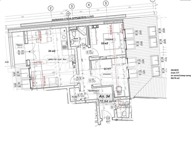 Тристаен апартамент в София, Стрелбище - 99 кв.м за 1448 €/кв.м - Снимка #1