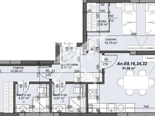 Тристаен апартамент в Пловдив, Тракия - 107 кв.м за 1248 €/кв.м - Снимка #1