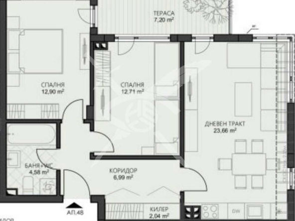 Тристаен апартамент в Варна, Владислав Варненчик - 89 кв.м за 972 €/кв.м - Снимка #1