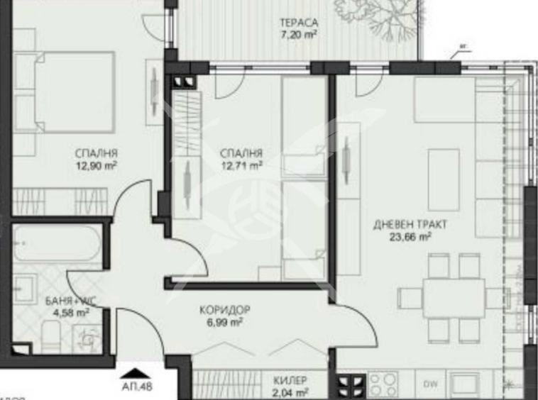 Тристаен апартамент в Варна, Владислав Варненчик - 89 кв.м за 972 €/кв.м - Снимка #1