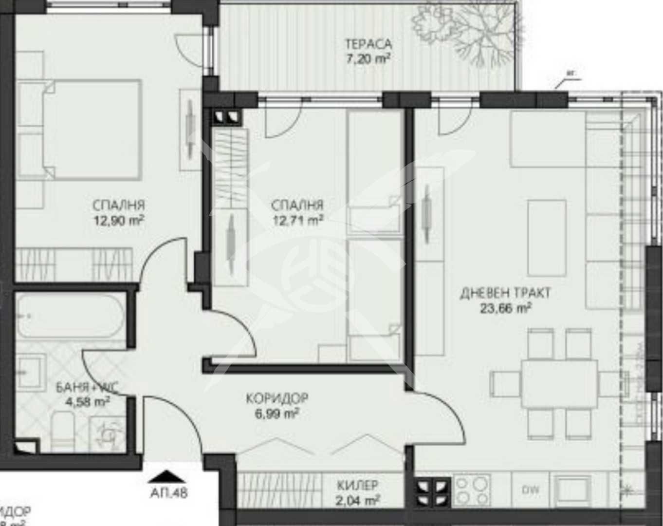 Тристаен апартамент в Варна, Владислав Варненчик - 89 кв.м за 972 €/кв.м - Снимка #1