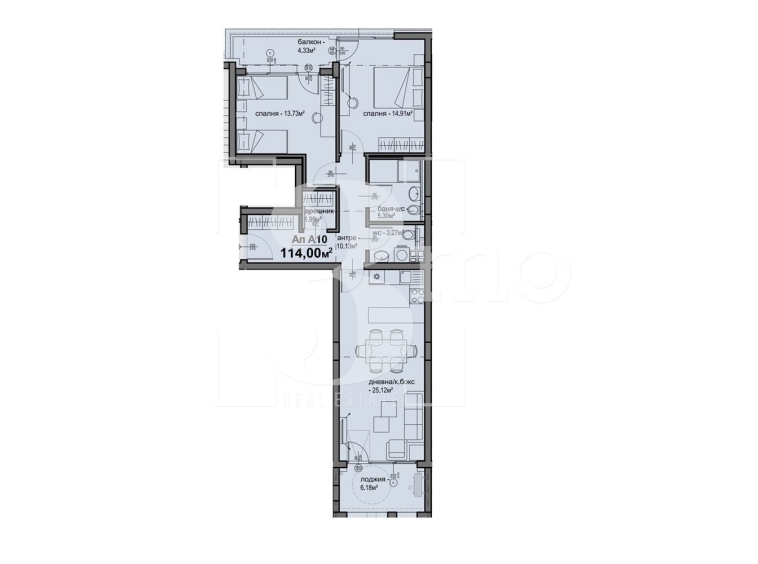 Тристаен апартамент в София, Люлин 5 - 114 кв.м за 1314 €/кв.м - Снимка #1