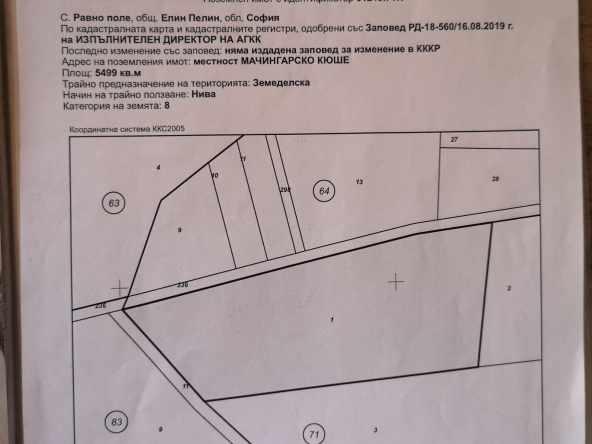 Парцел в с. Равно поле, Област София-област - 5499 кв.м за 49 €/кв.м - Снимка #1