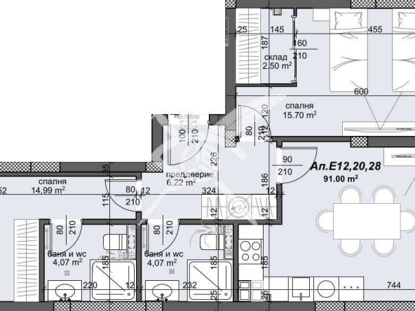 Тристаен апартамент в Пловдив, Тракия - 107 кв.м за 1248 €/кв.м - Снимка #1