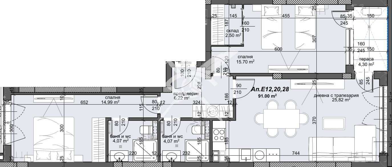 Тристаен апартамент в Пловдив, Тракия - 107 кв.м за 1248 €/кв.м - Снимка #1
