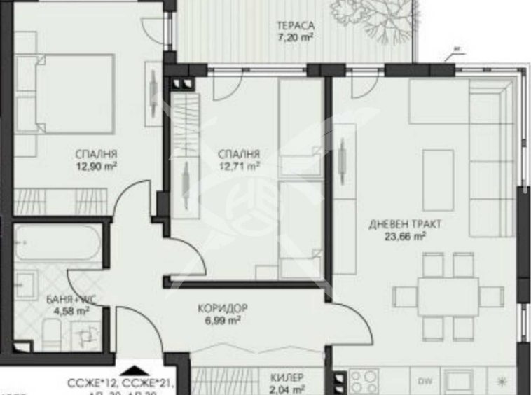 Тристаен апартамент в Варна, Владислав Варненчик - 90 кв.м за 962 €/кв.м - Снимка #1