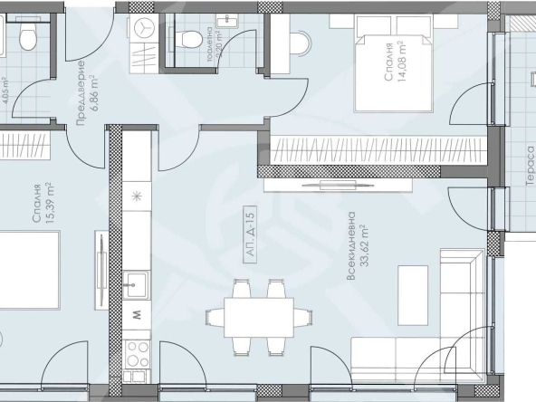 Тристаен апартамент в Пловдив, Остромила - 112 кв.м за 575 €/кв.м - Снимка #1