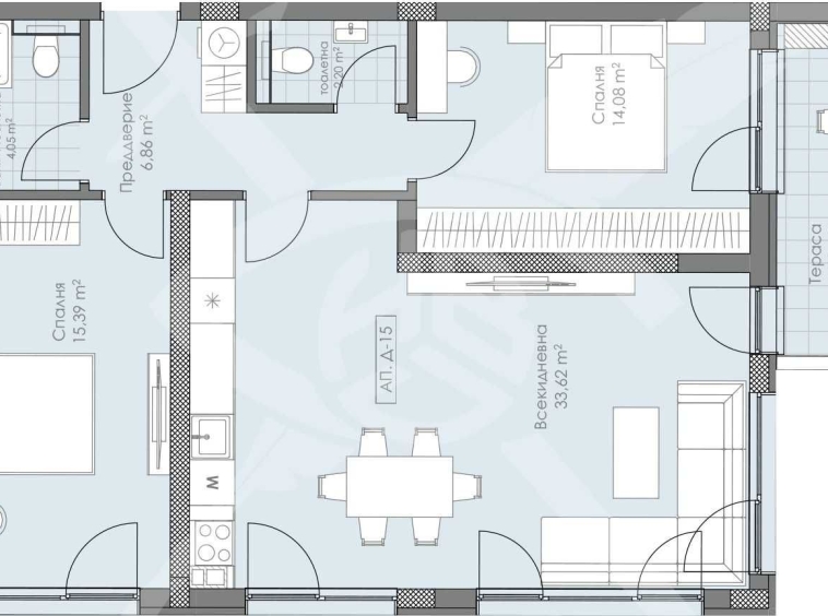 Тристаен апартамент в Пловдив, Остромила - 112 кв.м за 1128 €/кв.м - Снимка #1