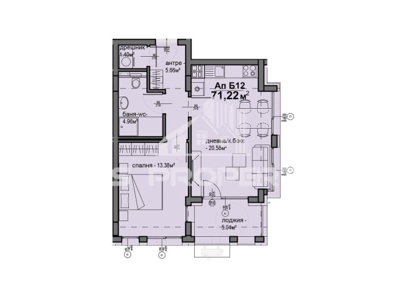 Двустаен апартамент в София, Люлин 5 - 71 кв.м за 1367 €/кв.м - Снимка #1