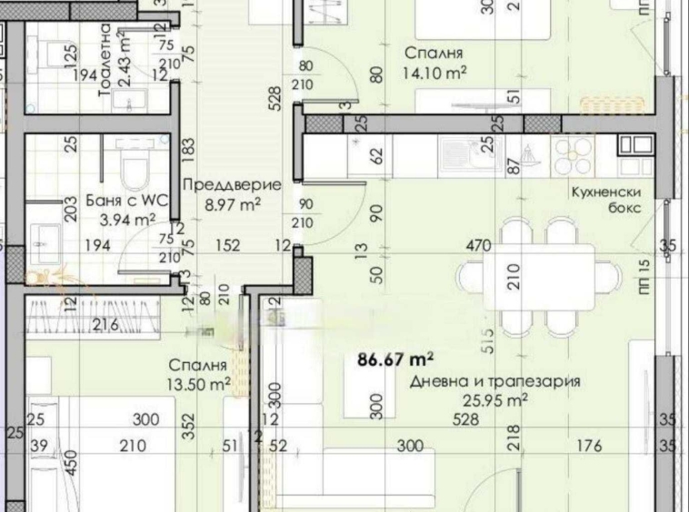 Тристаен апартамент в Пловдив, Южен - 106 кв.м за 944 €/кв.м - Снимка #1