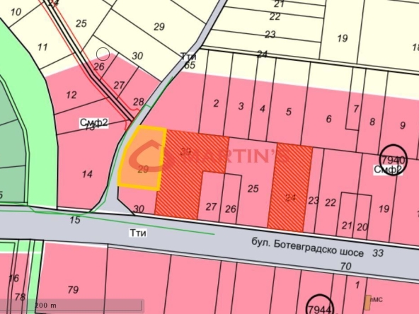 Парцел в с. Долни Богров, Област София-град - 2399 кв.м за 71 €/кв.м - Снимка #1