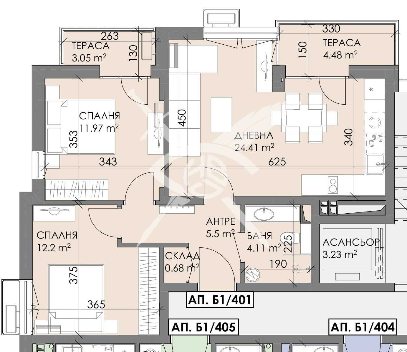 Тристаен апартамент в Бургас, Меден рудник - зона А - 90 кв.м за 1000 €/кв.м - Снимка #1