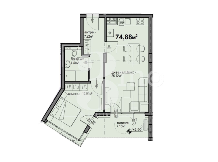 Двустаен апартамент в София, Люлин 5 - 75 кв.м за 1299 €/кв.м - Снимка #1