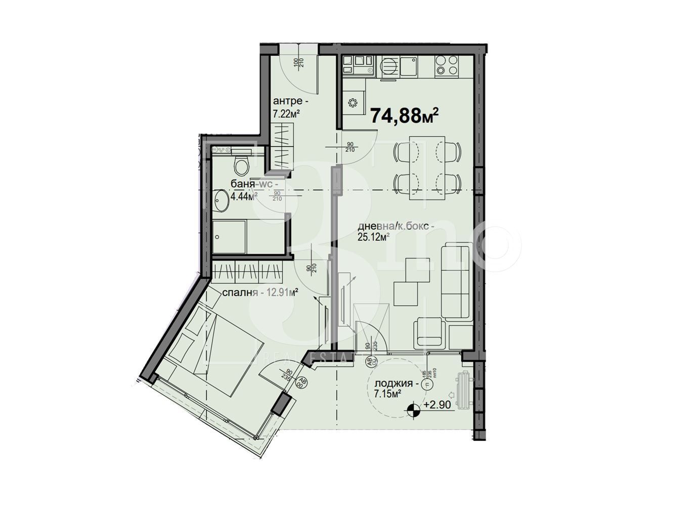 Двустаен апартамент в София, Люлин 5 - 75 кв.м за 1299 €/кв.м - Снимка #1