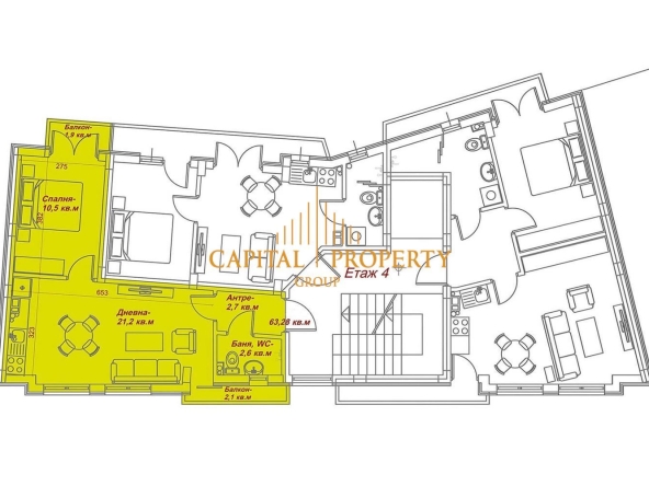 Двустаен апартамент в Варна, Център - 63 кв.м за 1413 €/кв.м - Снимка #1