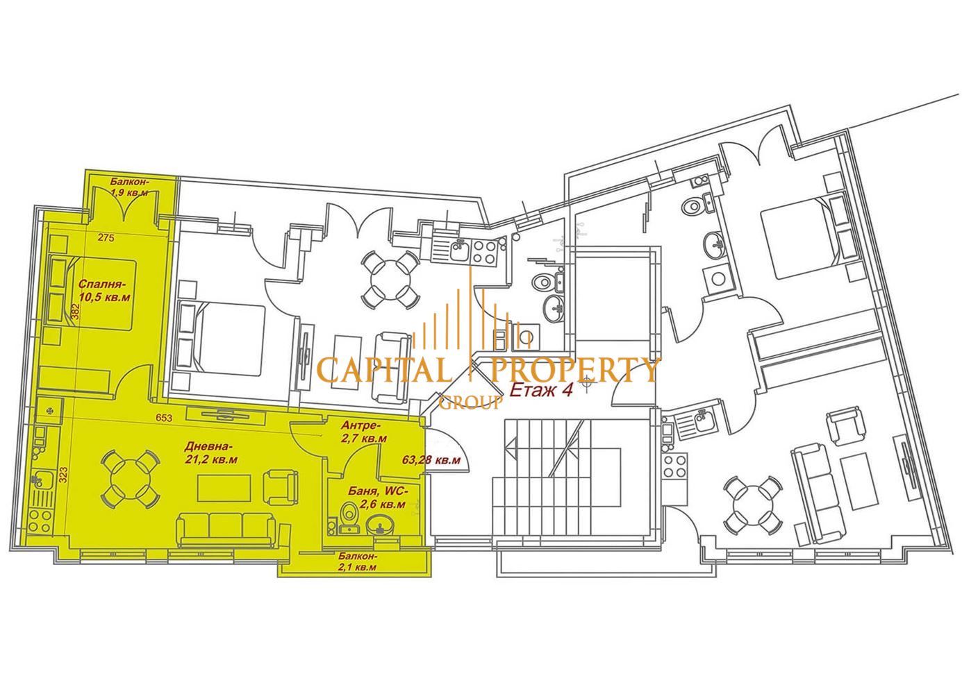 Двустаен апартамент в Варна, Център - 63 кв.м за 1413 €/кв.м - Снимка #1