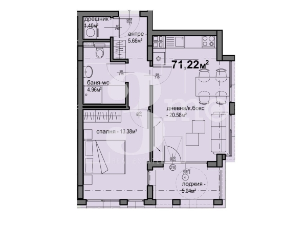 Двустаен апартамент в София, Люлин 5 - 71 кв.м за 1327 €/кв.м - Снимка #1