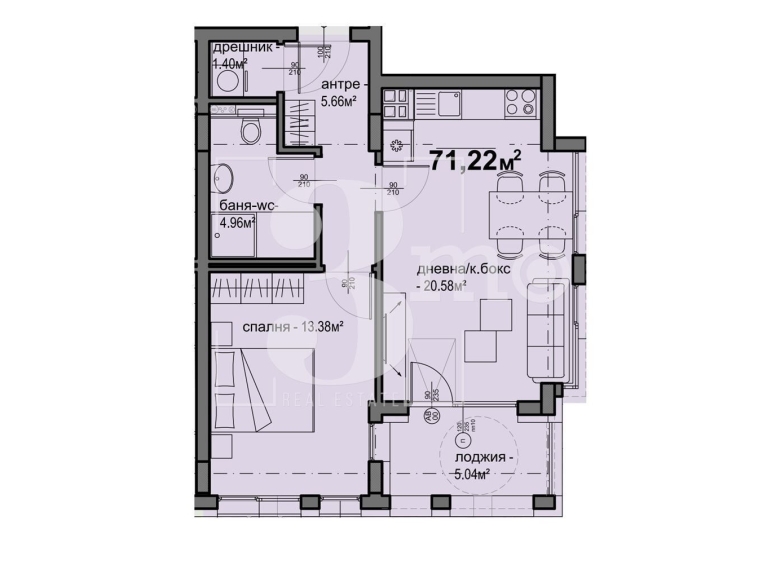 Двустаен апартамент в София, Люлин 5 - 71 кв.м за 1327 €/кв.м - Снимка #1