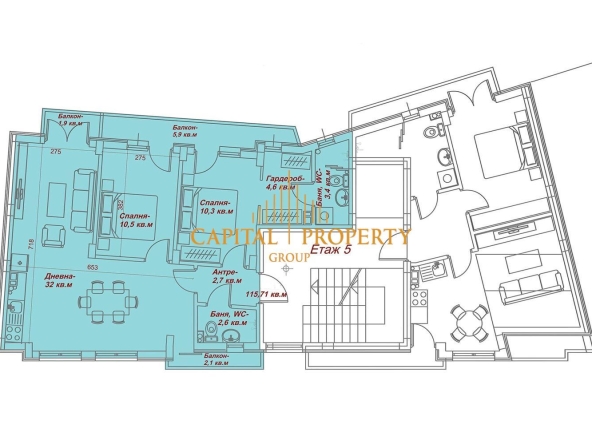 Тристаен апартамент в Варна, Център - 11571 кв.м за 14 €/кв.м - Снимка #1
