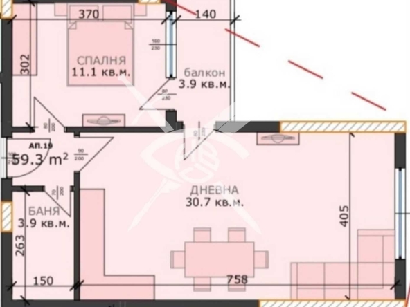 Двустаен апартамент в Варна, м-т Пчелина - 67 кв.м за 1105 €/кв.м - Снимка #1