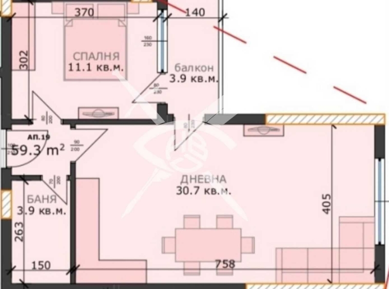 Двустаен апартамент в Варна, м-т Пчелина - 67 кв.м за 1105 €/кв.м - Снимка #1