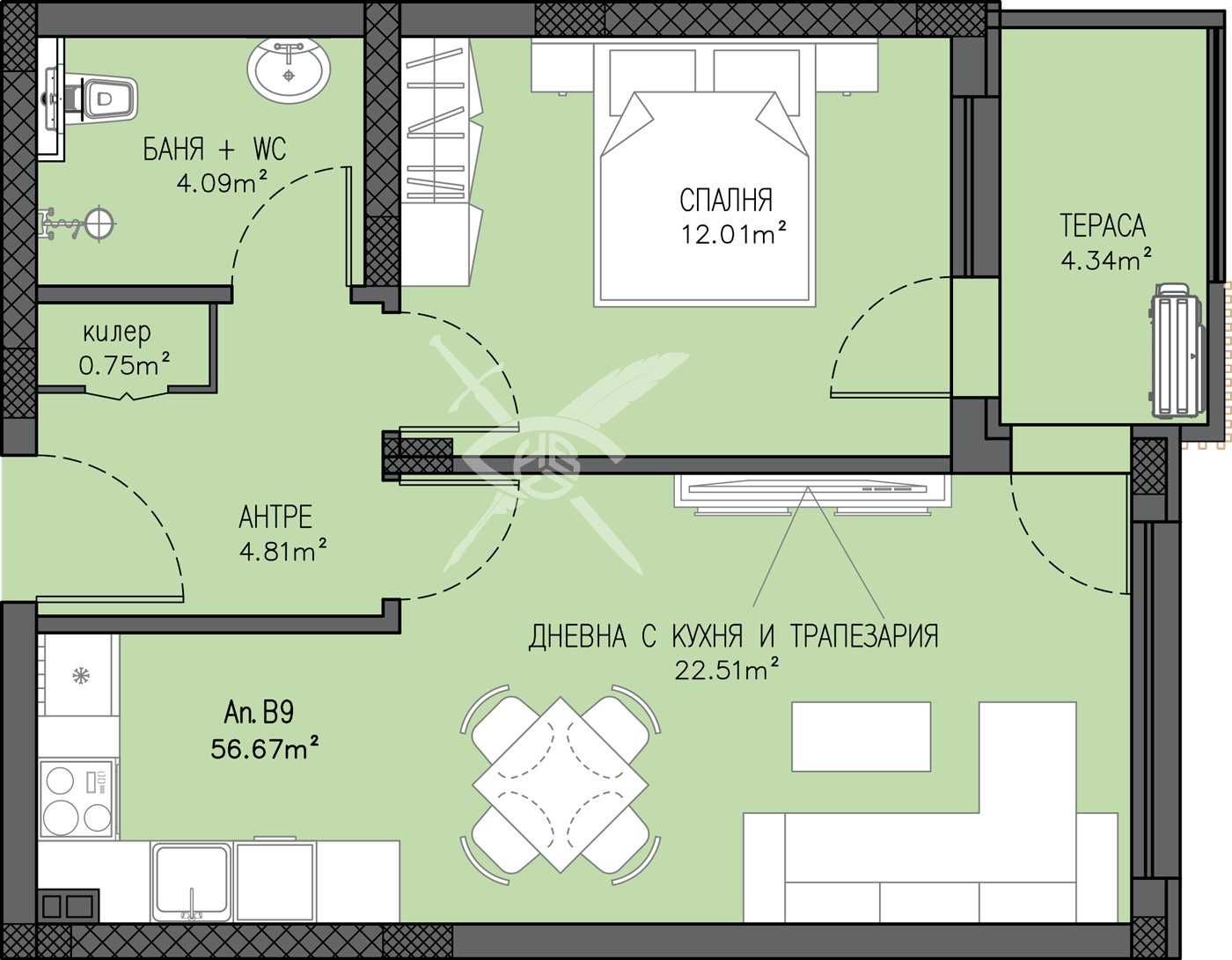 Дава се под наем Двустаен апартамент в Пловдив, Беломорски - 64 кв.м за 129671.07 € - Снимка #1