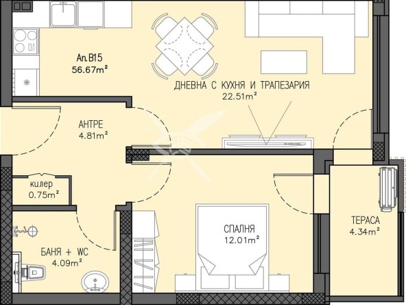 Двустаен апартамент в Пловдив, Беломорски - 64 кв.м за 2032 €/кв.м - Снимка #1