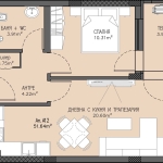 Двустаен апартамент в Пловдив, Остромила - 58 кв.м за 1000 €/кв.м - Снимка #1