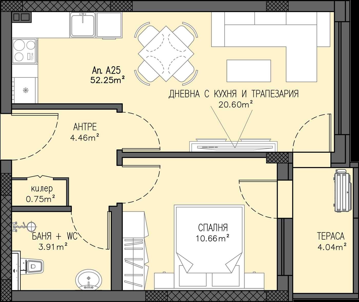 Двустаен апартамент в Пловдив, Остромила - 59 кв.м за 704 €/кв.м - Снимка #1