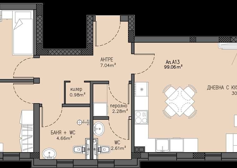 Тристаен апартамент в Пловдив, Остромила - 112 кв.м за 774 €/кв.м - Снимка #1