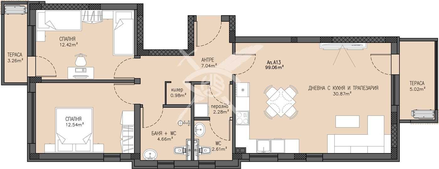 Тристаен апартамент в Берковица - 112 кв.м за 774 €/кв.м - Снимка #1