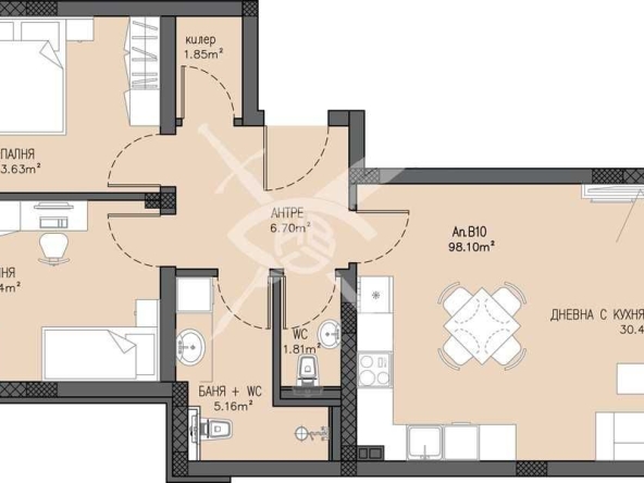 Тристаен апартамент в Пловдив, Беломорски - 111 кв.м за 1532 €/кв.м - Снимка #1